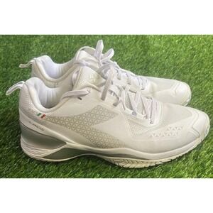 DIADORA Men's Blushield Torneo AG White Tennis Shoes Sz US 8 Workout Gym